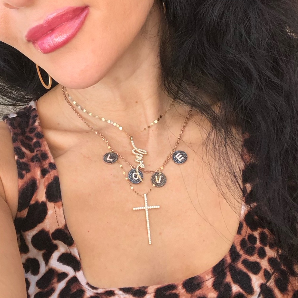 Bettina Javaheri black diamond rose gold love necklace RARE - Picture 7 of 16